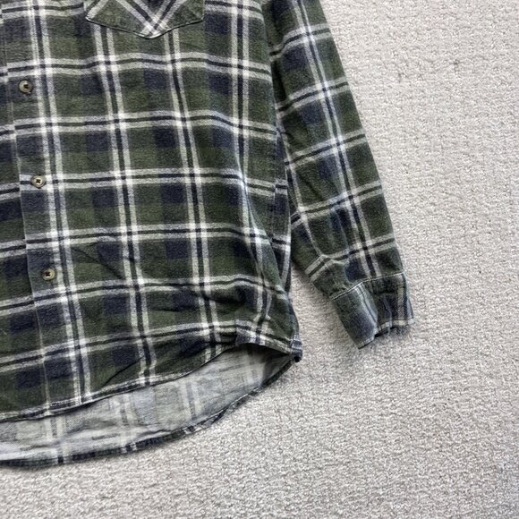 Ranch Gear Flannel Lumberjack Button Shirt Forest Green Western Men Sz M - Picture 4 of 13